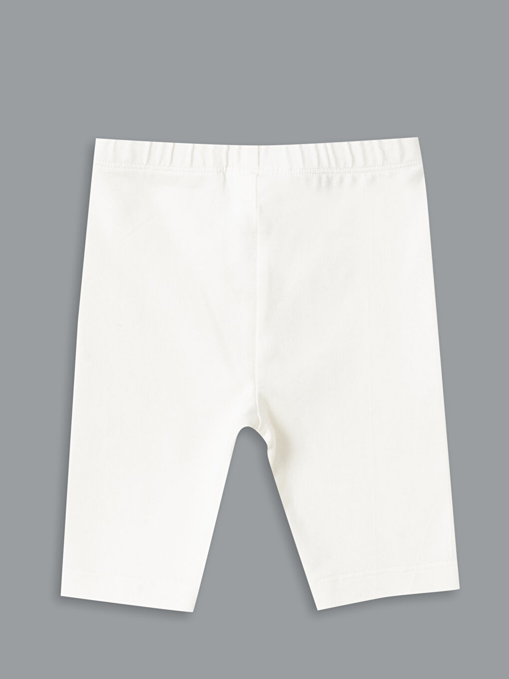 Ekru Beli Lastikli Basic Kız Bebek Kısa Tayt-1