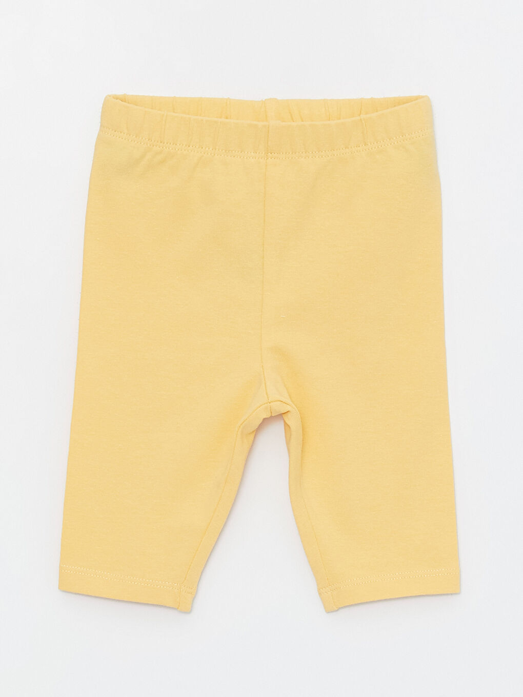 Sarı Beli Lastikli Basic Kız Bebek Kısa Tayt
