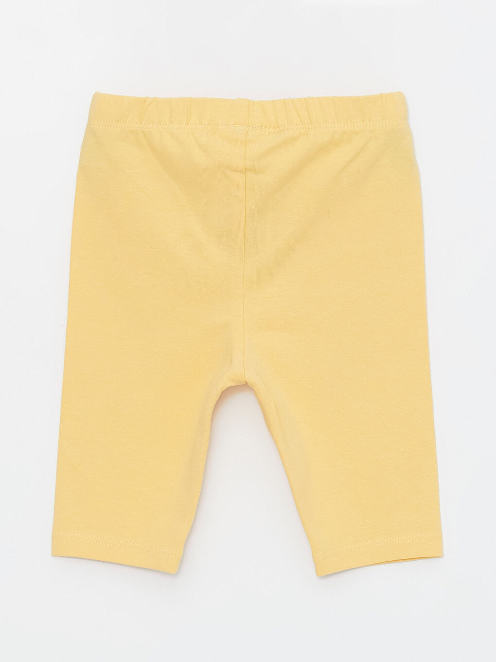 Sarı Beli Lastikli Basic Kız Bebek Kısa Tayt-1