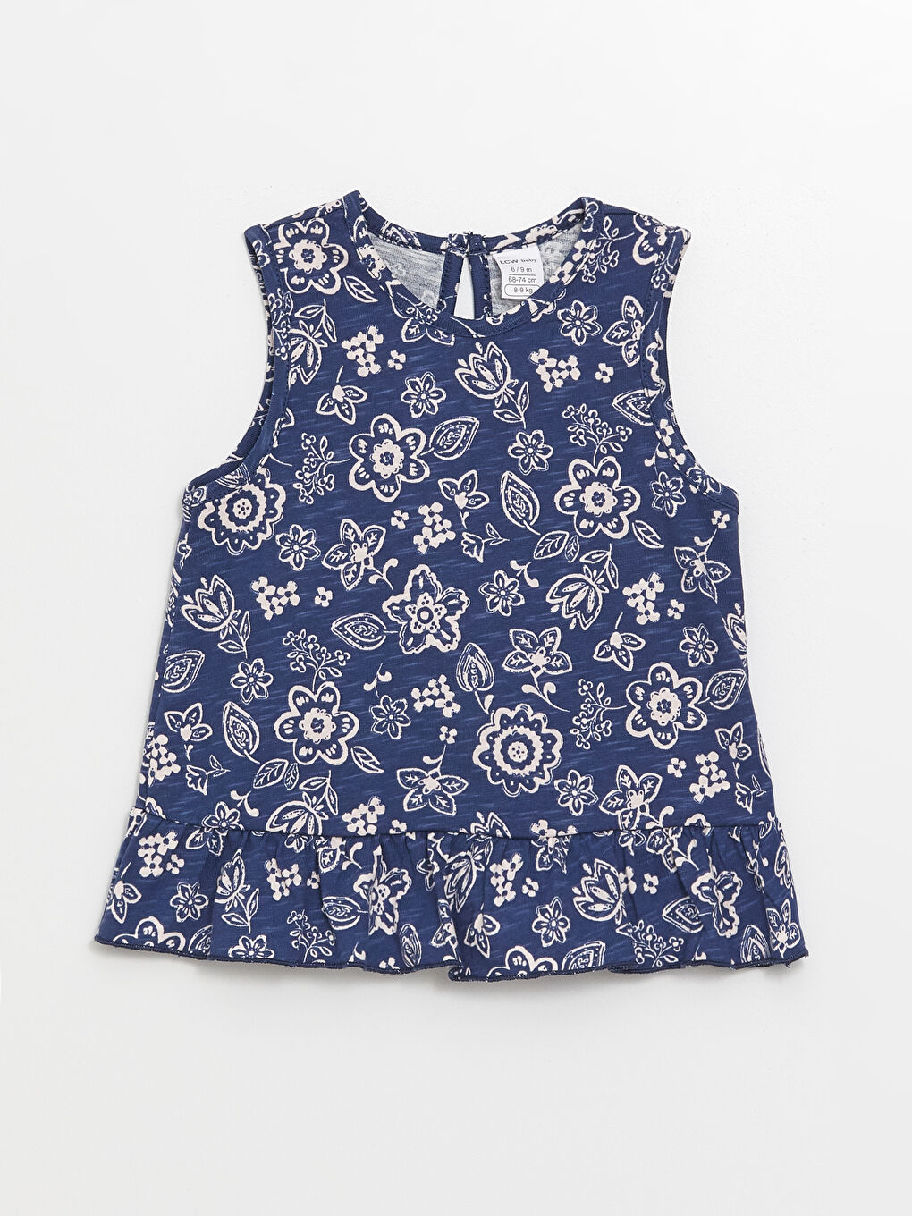 İndigo Bisiklet Yaka Çiçekli Kız Bebek Bluz