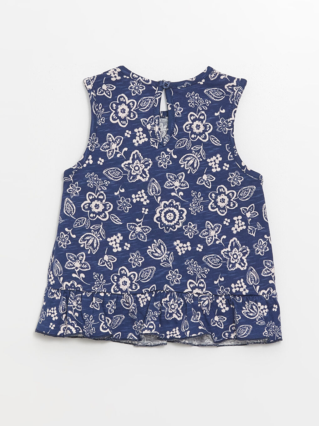 İndigo Bisiklet Yaka Çiçekli Kız Bebek Bluz-1