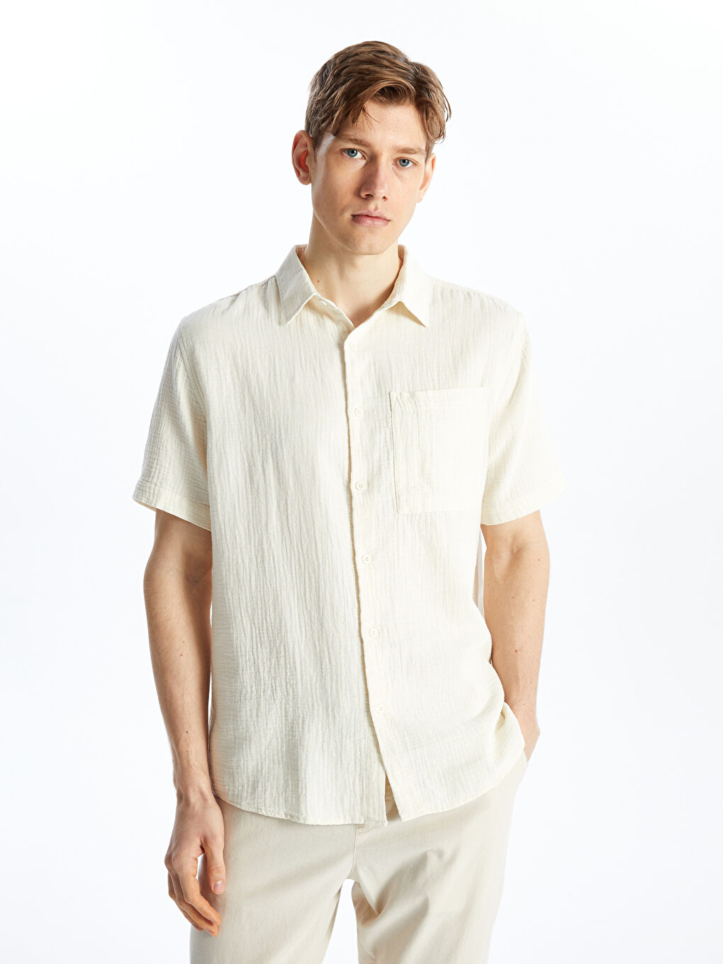 Regular Fit Short Sleeve Men's Shirt -S4DV40Z8-FT0