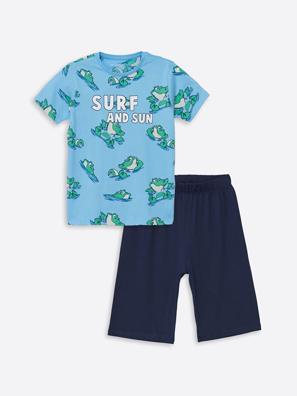 Relaxed Fit Crew Neck Boys' Shorts Pyjama Set -S4DY90Z4-LQQ
