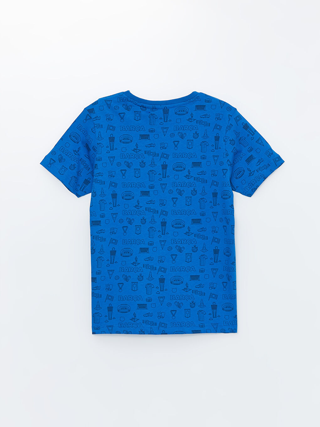 LCW Kids Mavi Bisiklet Yaka Barcelona Baskılı Erkek Çocuk Pijama Üst - 1