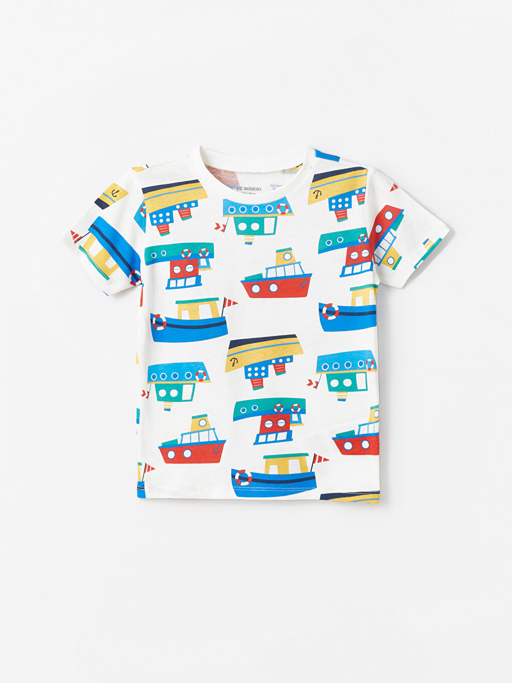 Crew Neck Short Sleeve Printed Baby Boy T-Shirt and Shorts 2-Piece Set -S4EA20Z1-LRA