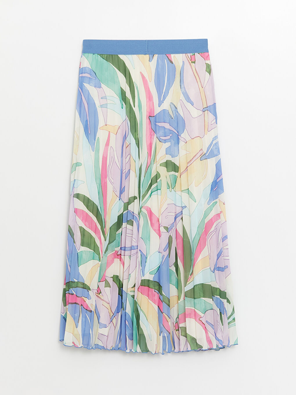 Elastic Waist Patterned Chiffon Women's Pleated Skirt -S4EB25Z8-LTM