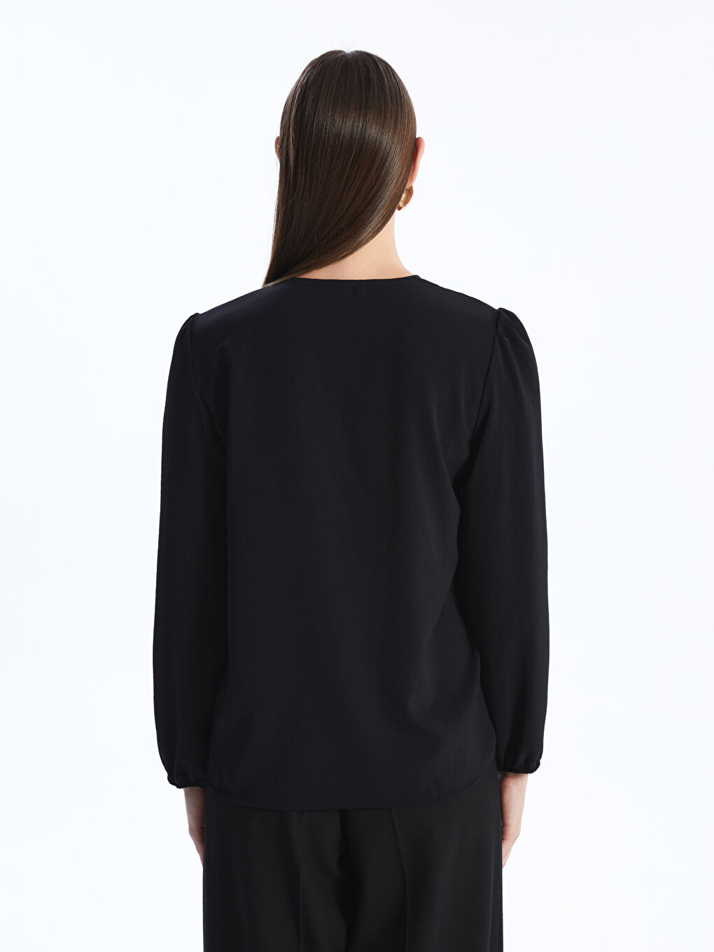 Crew Neck Regular Long Sleeve Women's Blouse -S4EB36Z8-CVL