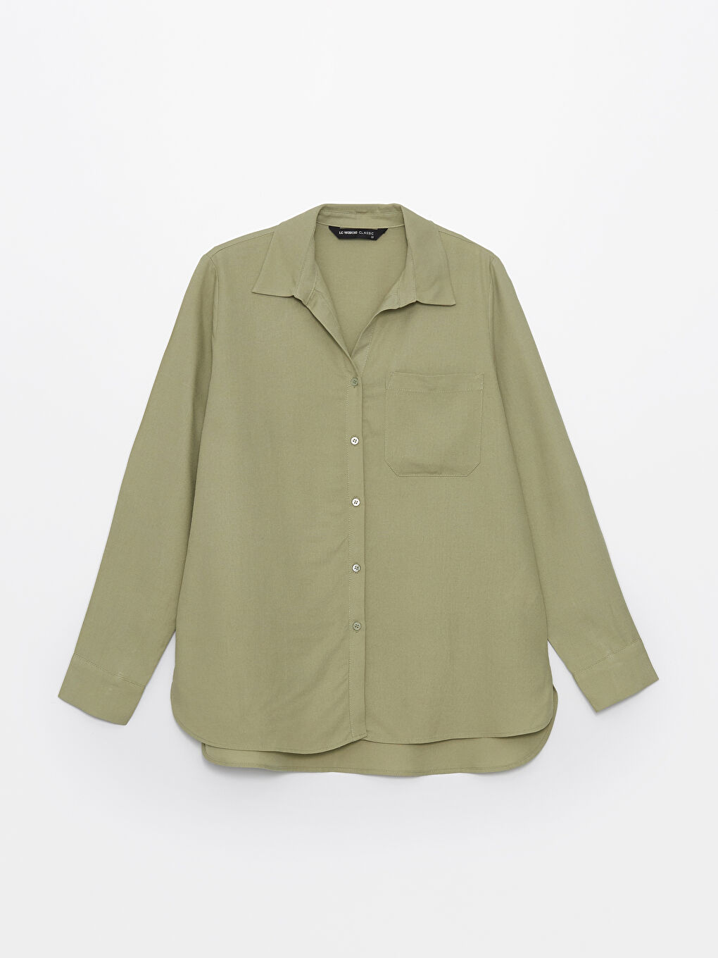Straight Long Sleeve Linen Blend Women's Shirt -S4EB43Z8-GHY