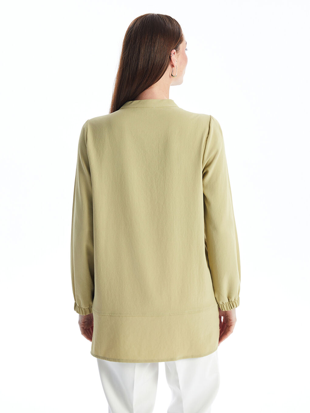 Crew Neck Straight Long Sleeve Women's Jacket -S4EB48Z8-VZW
