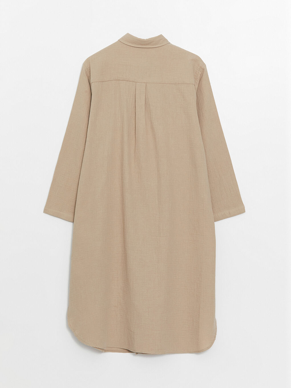 LCWAIKIKI Classic Schlichtes Langarm-Hemdblusenkleid für Damen -S4EB62Z8-FPK