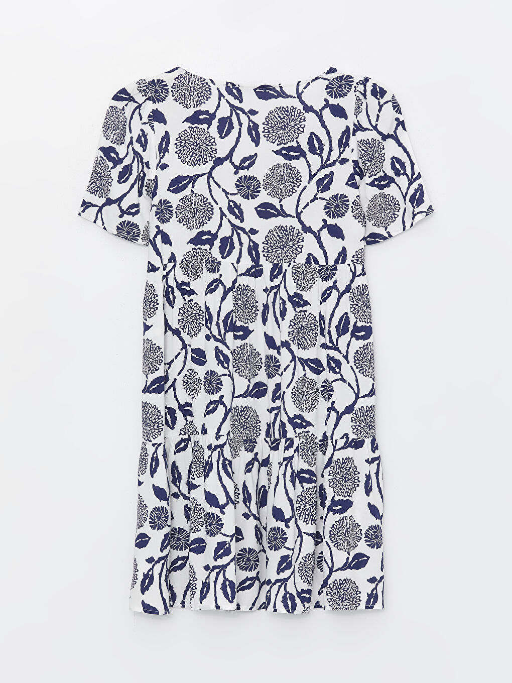 LC Waikiki V-Neck Floral Short Sleeve Women's Dress -S4EB65Z8-LSJ