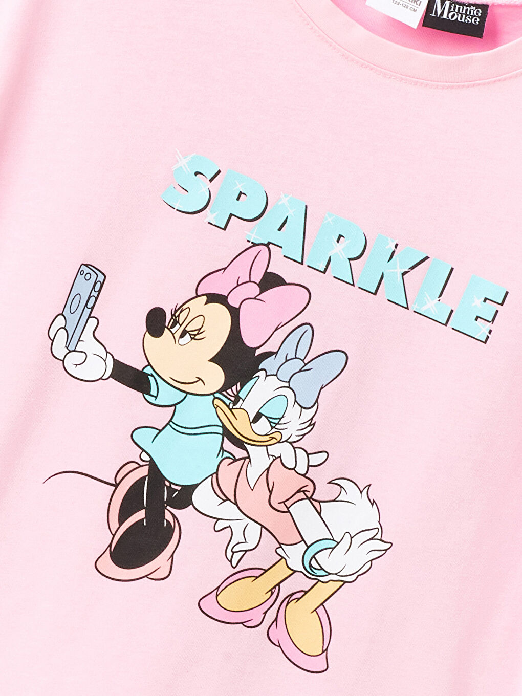 LCW Kids Pembe Leylak Bisiklet Yaka Minnie Mouse Baskılı Kısa Kollu Kız Çocuk Şortlu Pijama Takımı - 3