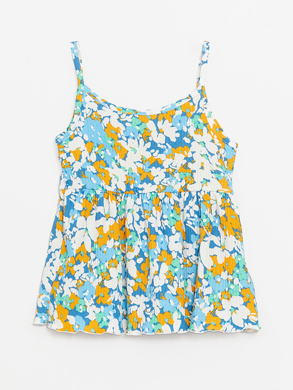 LCW ECO U Neck Floral Strappy Girls' Tank Top -S4EC34Z4-LQN