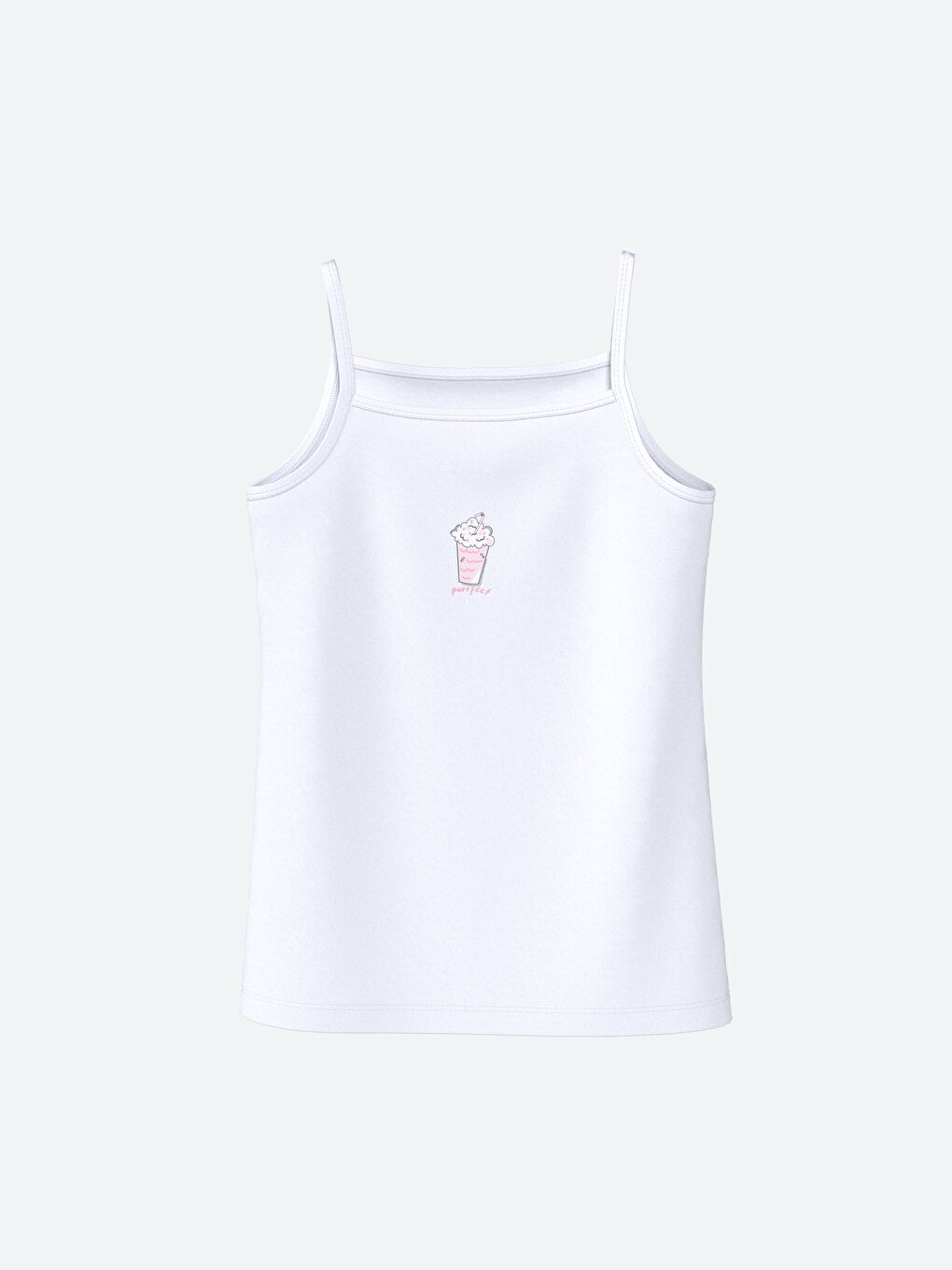 Beyaz Kare Yaka Kız Çocuk Atlet