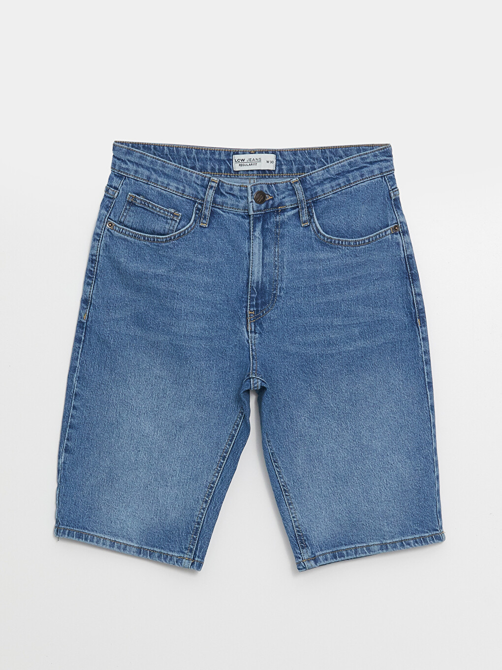 İndigo Standart Kalıp Erkek Jean Şortolon-5