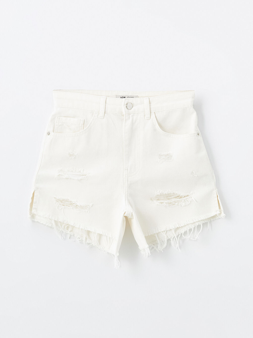 Standard Fit Ripped Detailed Women's Jean Shorts -S4ED08Z8-844