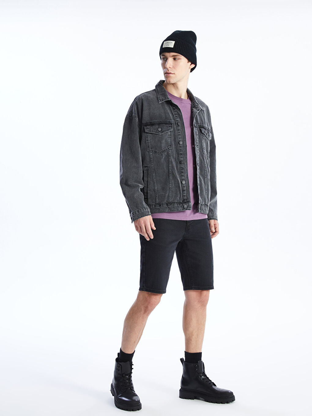 Super Skinny Fit Men's Denim Shorts -S4ED09Z8-326