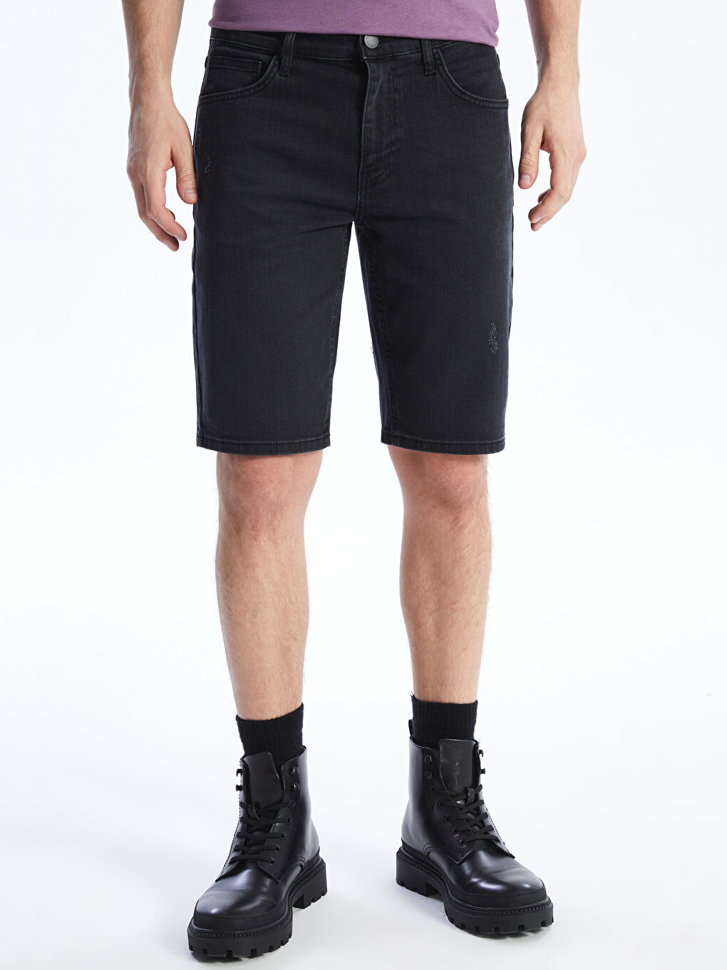 Super Skinny Fit Men's Denim Shorts -S4ED09Z8-326