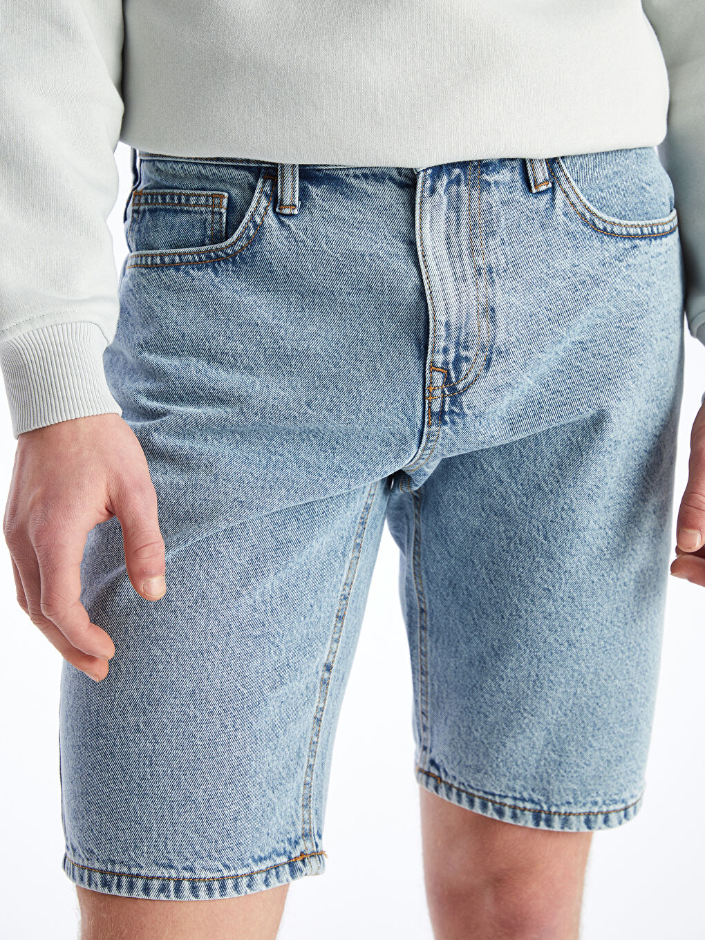 Шорты мужские зауженные джинсовые-4