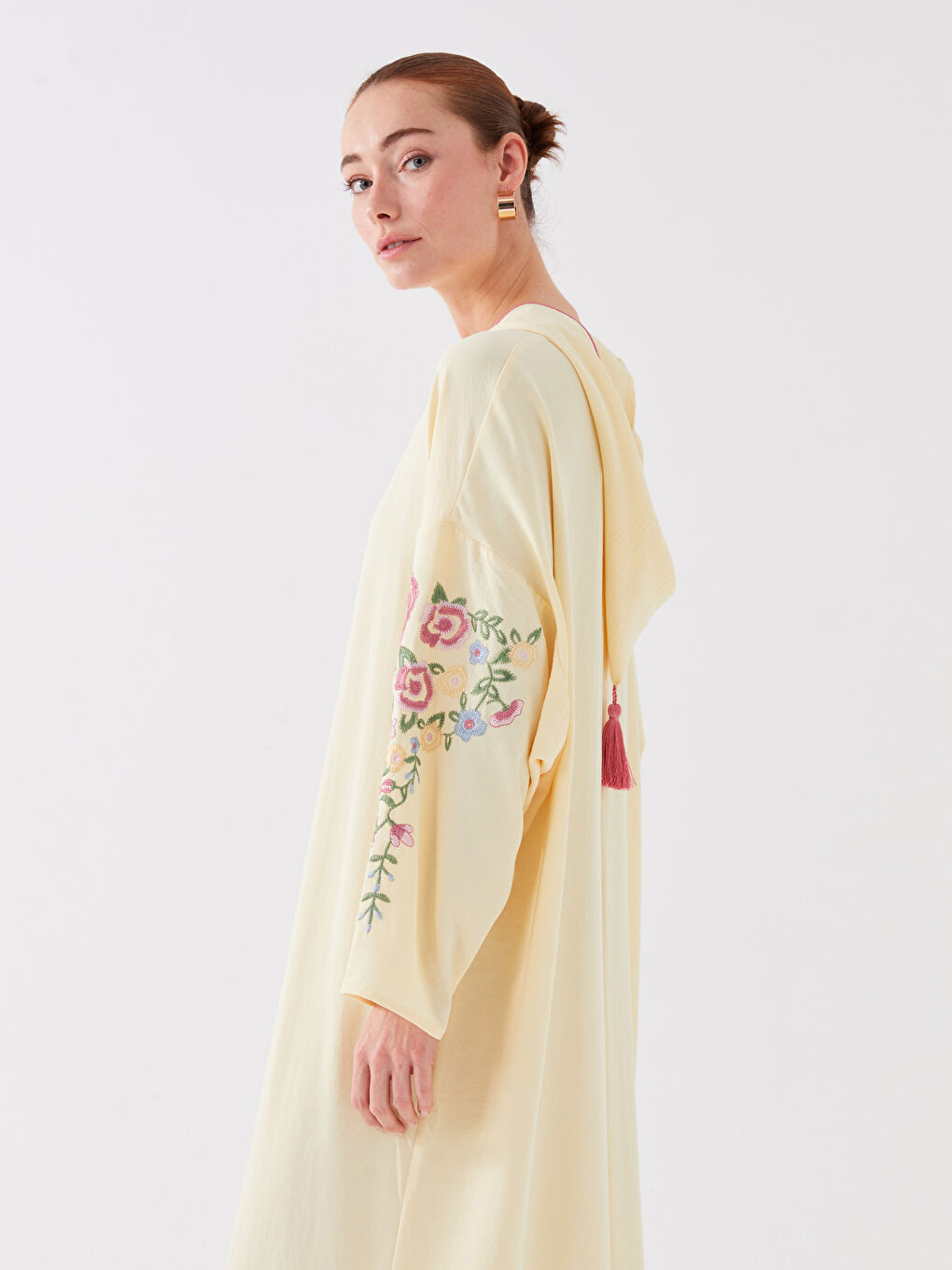 Hooded Embroidered Long Sleeve Oversize Women's Dress-2