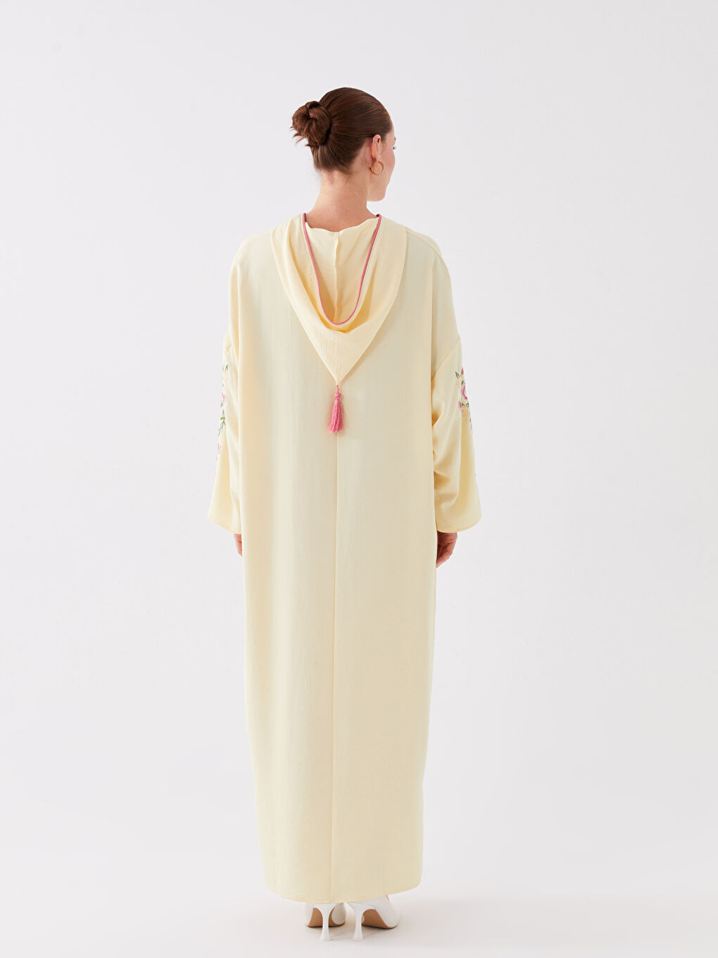 Hooded Embroidered Long Sleeve Oversize Women's Dress-4