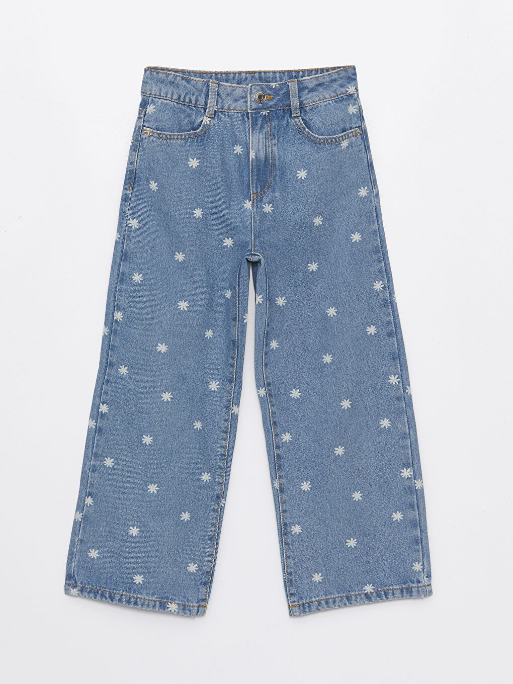 Girl's Jean Trousers with Adjustable Elastic Waist -S4ED57Z4-311