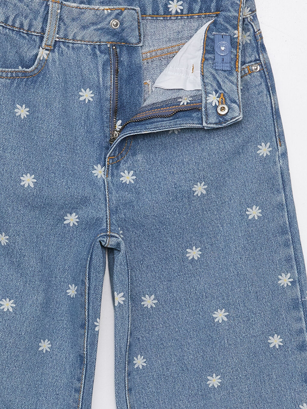 Girl's Jean Trousers with Adjustable Elastic Waist -S4ED57Z4-311