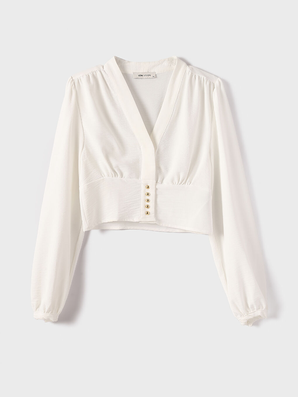 Notch Neck Sequined Women's Blouse