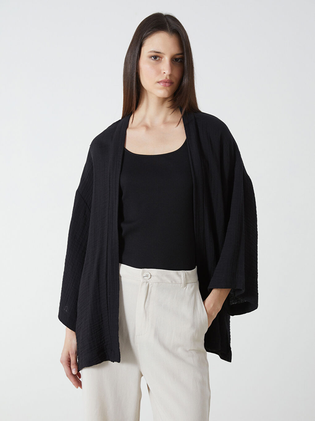 Shawl Collar Oversize Women's Kimono