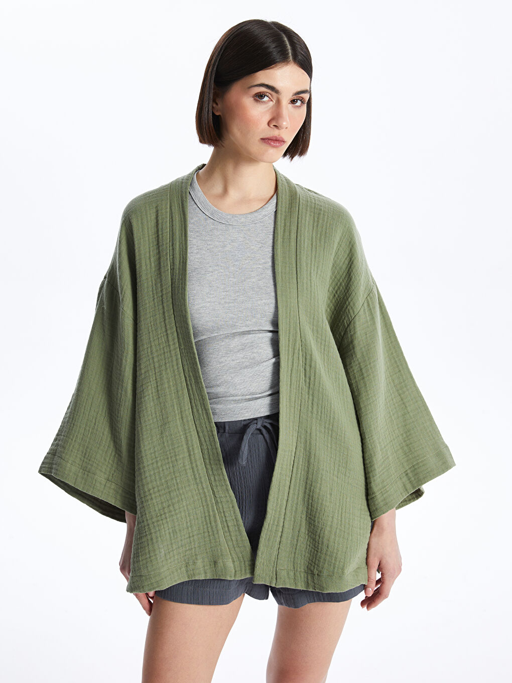 Shawl Collar Oversize Women's Kimono-1