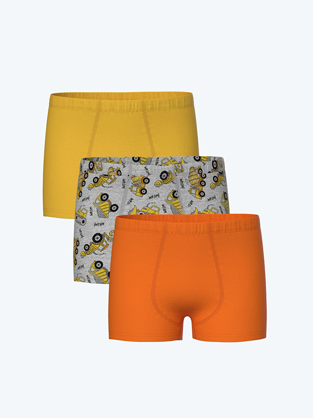 LCW Kids Gri Melanj Baskılı Baskılı Erkek Çocuk Boxer 3'lü