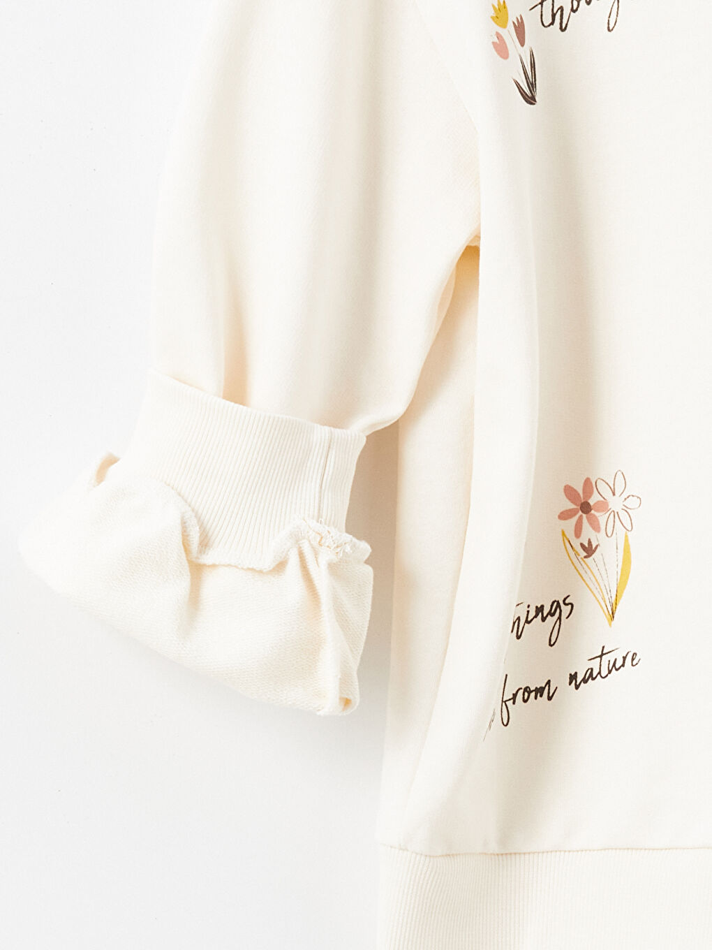 Crew Neck Printed Long Sleeve Girls' Sweatshirt and Tights-5