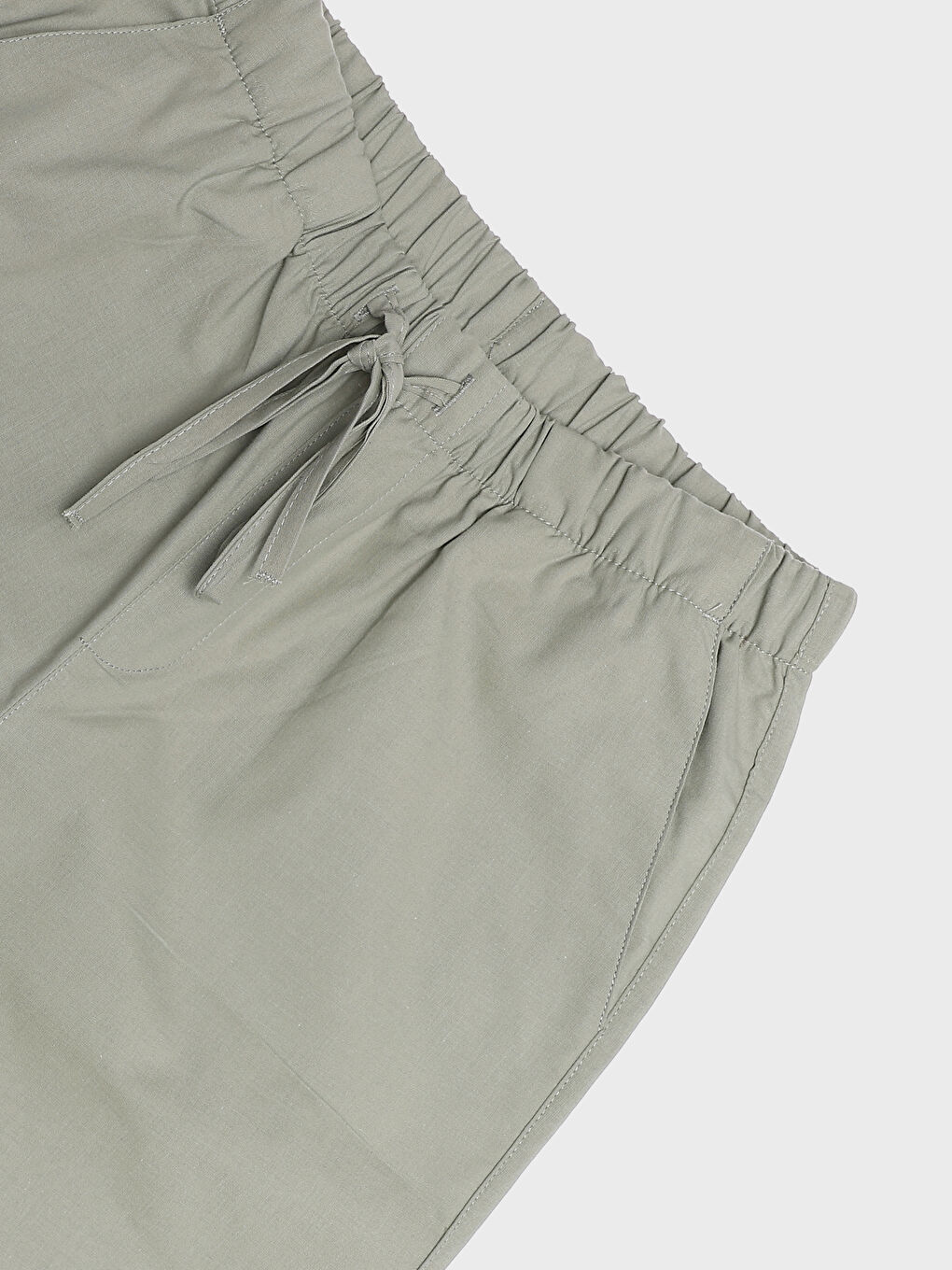 Women's Elasticated Waist Plain Parachute Trousers-2