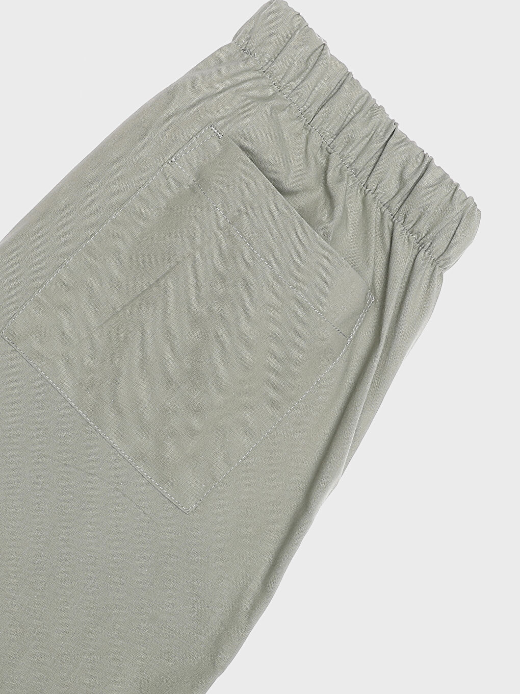 Women's Elasticated Waist Plain Parachute Trousers-3