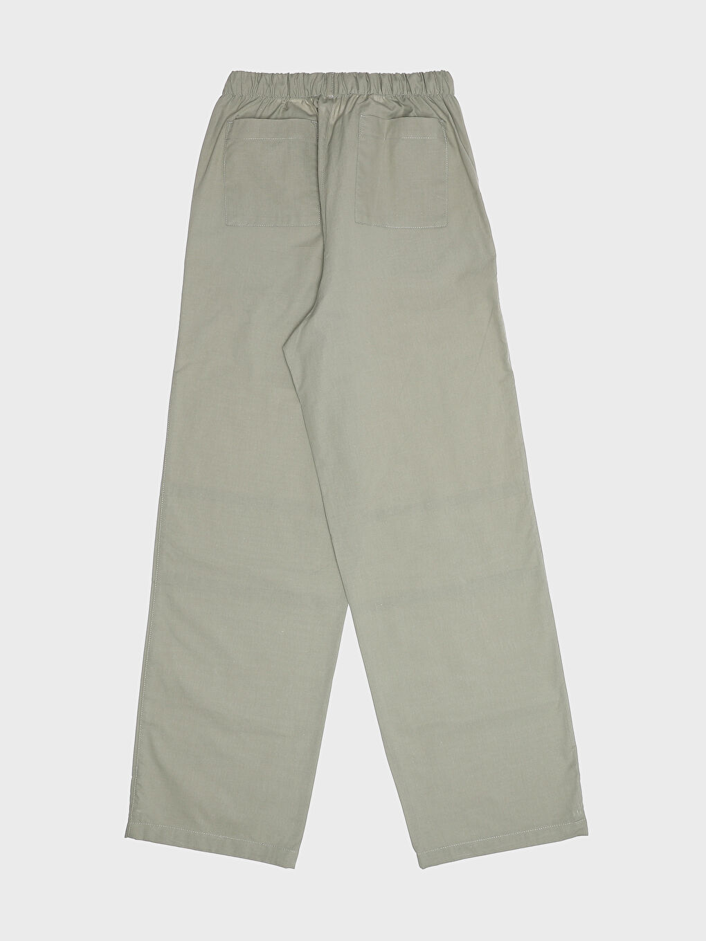 Women's Elasticated Waist Plain Parachute Trousers-1