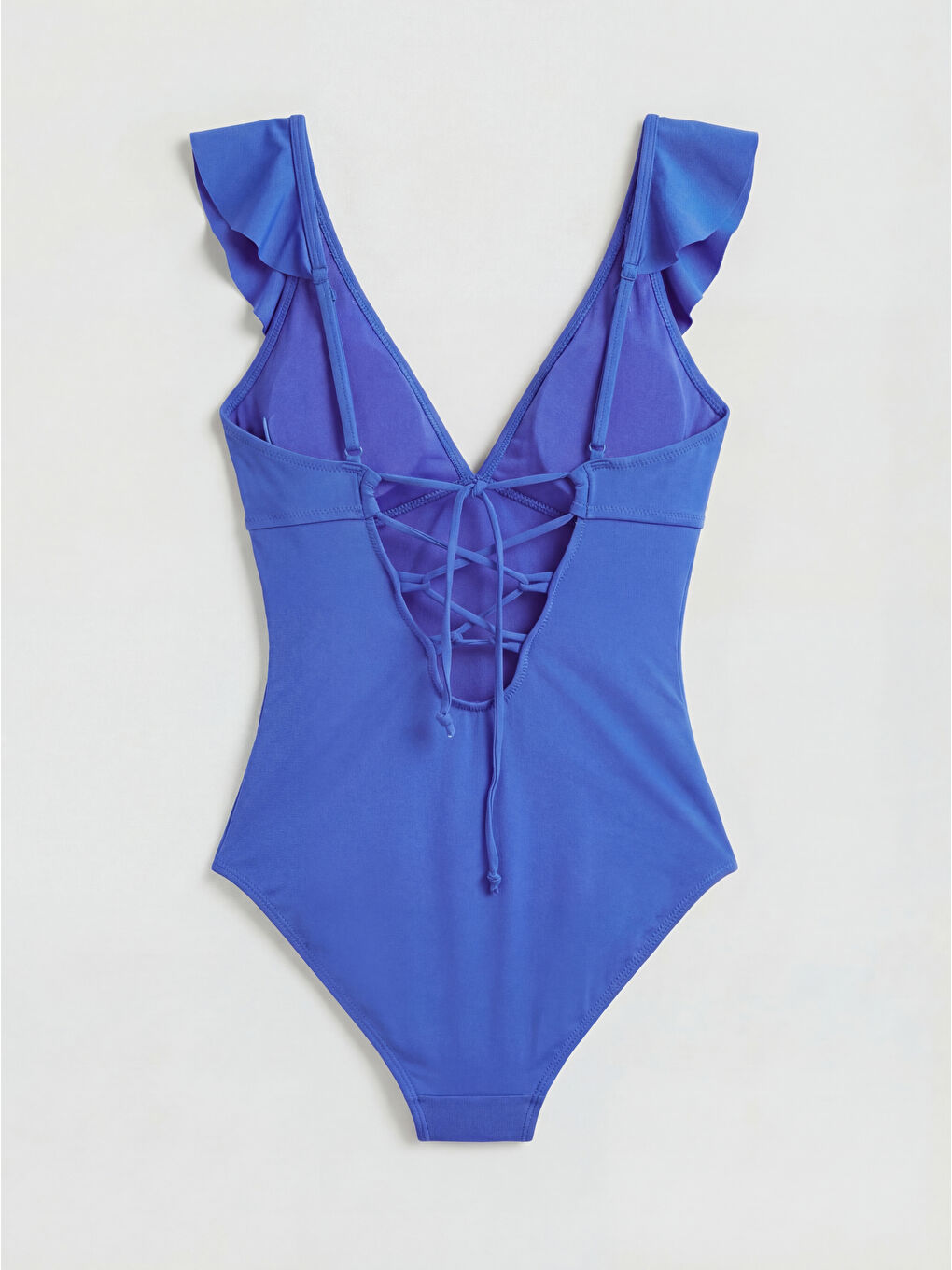 Mavi Hamile Düz Çıkarılabilir Pedli Mayo-1