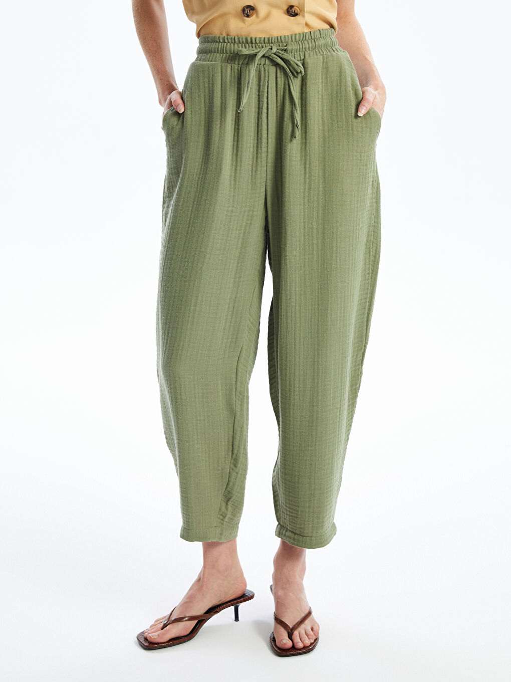 Elasticated Waist Relaxed Fit Women's Trousers -S4EE99Z8-V5N