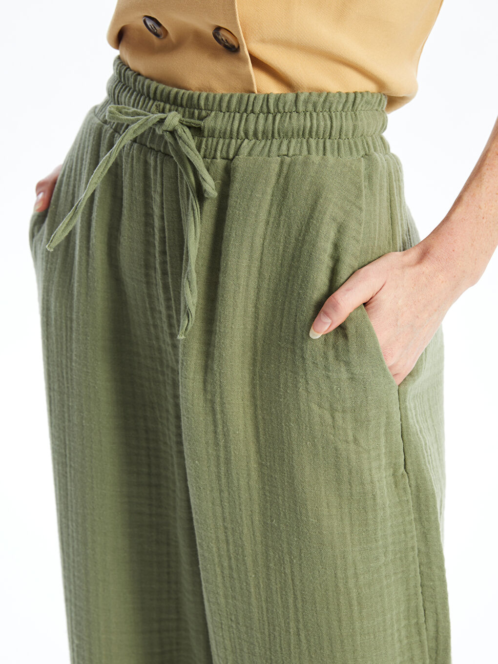Elasticated Waist Relaxed Fit Women's Trousers -S4EE99Z8-V5N