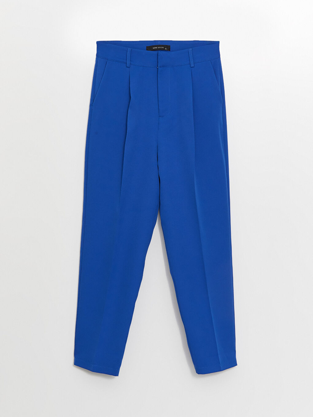 Belted High Waisted Carrot Fit Women's Trousers-4
