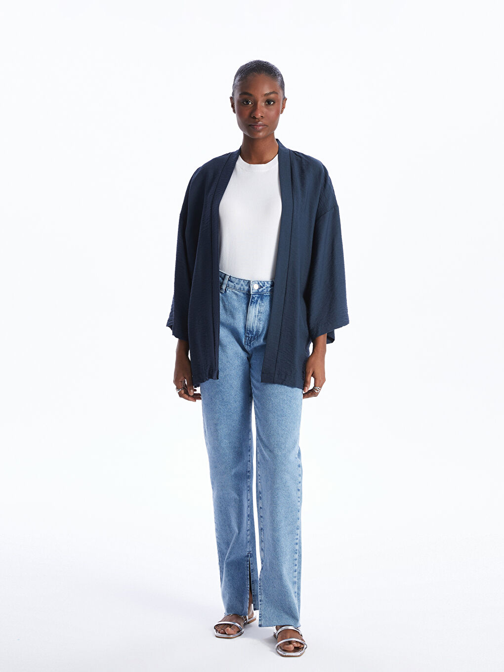 LC Waikiki TAMNO PLAVA Kimono Žena -S4EF98Z8-VYA
