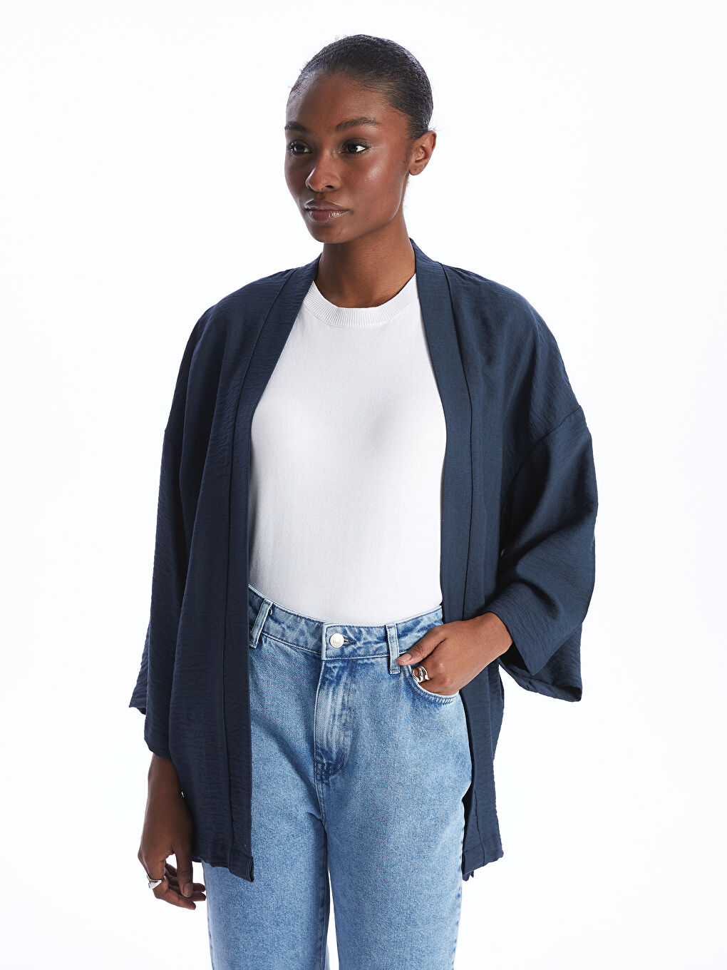 LC Waikiki TAMNO PLAVA Kimono Žena -S4EF98Z8-VYA