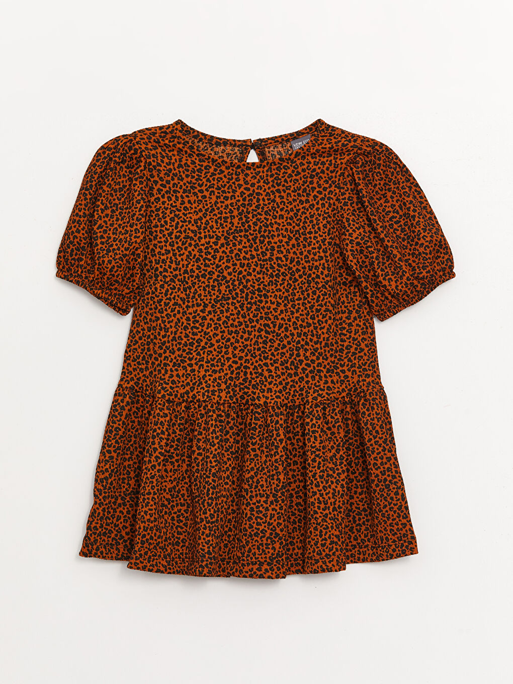 Crew Neck Patterned Short Sleeve Girl Dress -S4EG02Z4-LQY