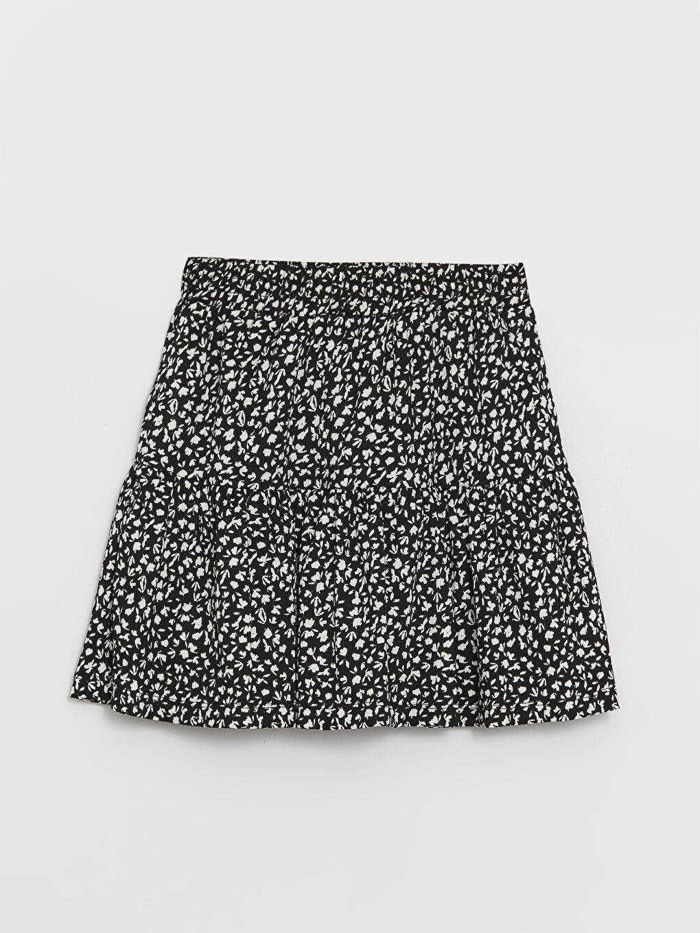 Women's Elastic Waist Patterned Short Skirt -S4EG45Z8-LQJ