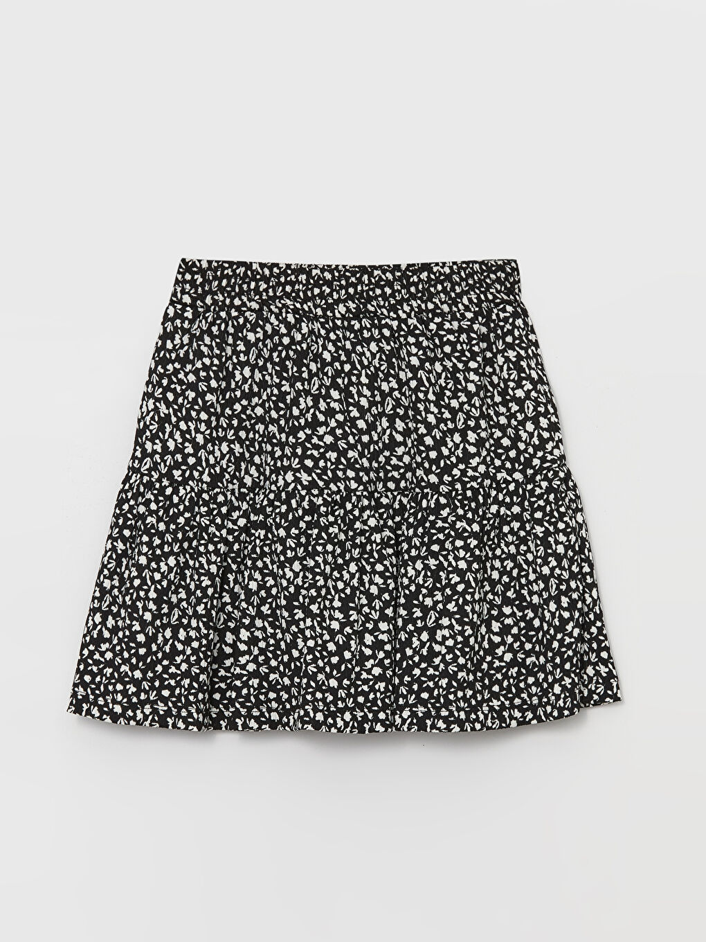 Women's Elastic Waist Patterned Short Skirt -S4EG45Z8-LQJ