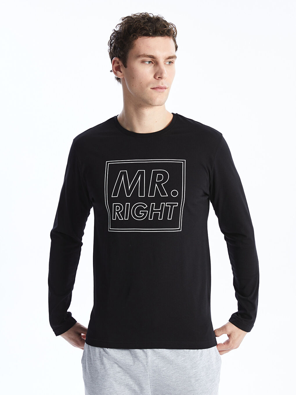 Siyah Standart Kalıp Erkek Pijama Takımı