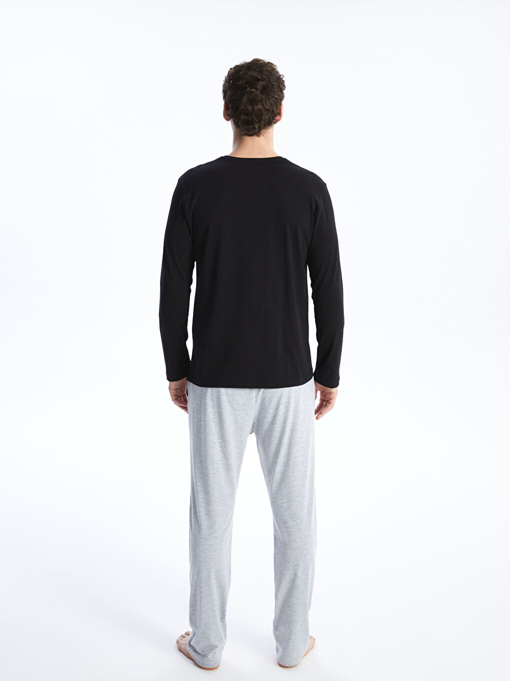 Siyah Standart Kalıp Erkek Pijama Takımı-4
