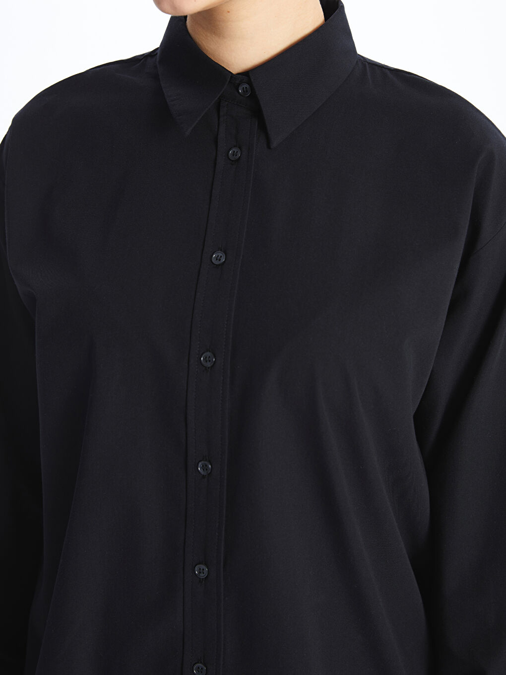 Plain Poplin Women's Shirt Tunic -S4EG86Z8-CVL