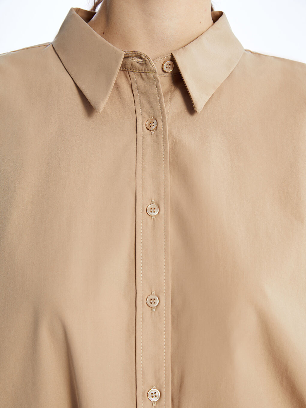 Plain Poplin Women's Shirt Tunic -S4EG86Z8-VBV
