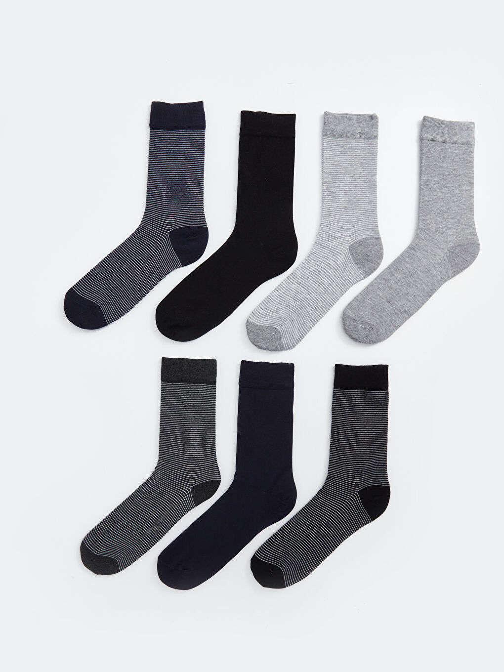 Karışık Çizgili Bambu Erkek Soket Çorap 7'li