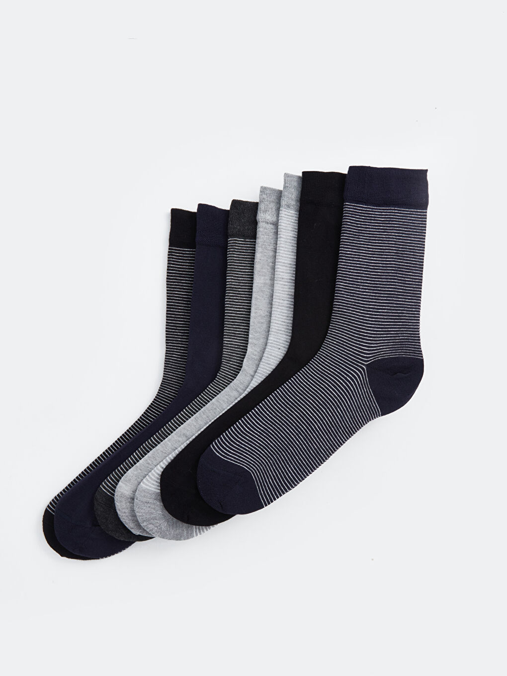 Karışık Çizgili Bambu Erkek Soket Çorap 7'li-1